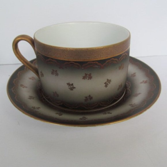 Romantic Gifts Extra Large Tea Cup and Saucer Hand Painted Bavaria Germany Gift - Picture 2 of 5